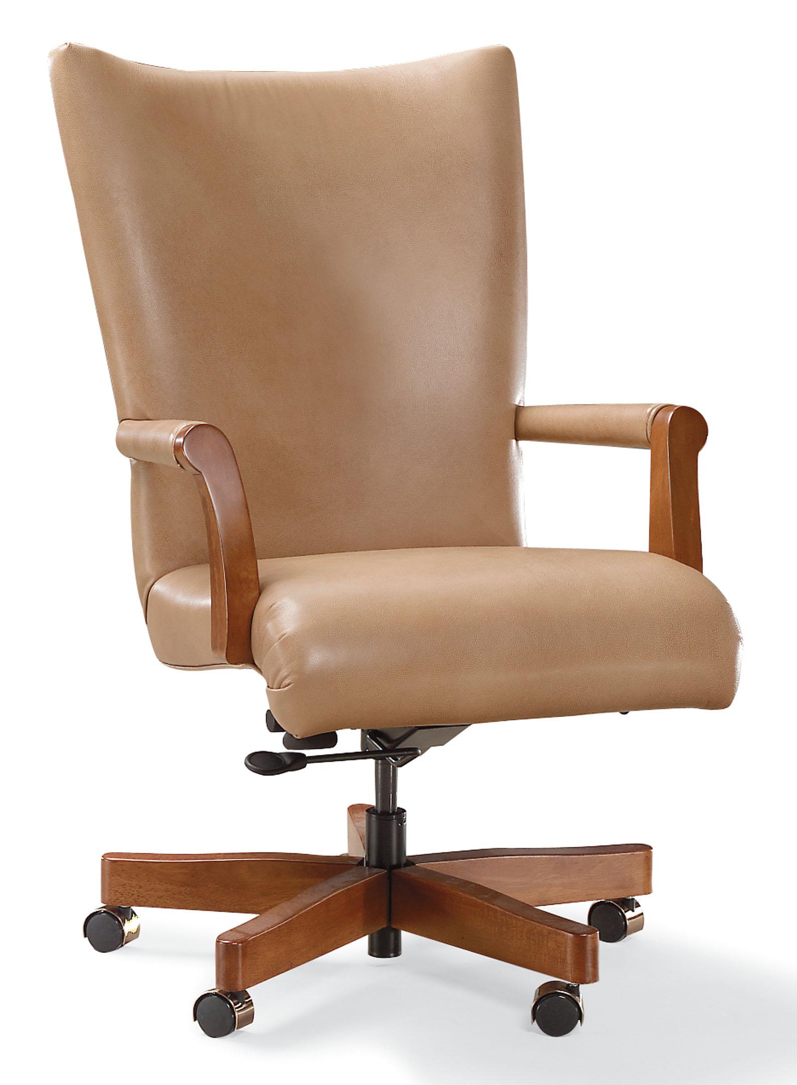 Fairfield Office Furnishings Executive Swivel Chair with Exposed Wood